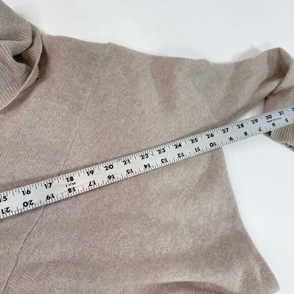 Sea Bleu Sweater Womens Small Cashmere Turtleneck Asymmetical Hem Tan - Picture 4 of 7